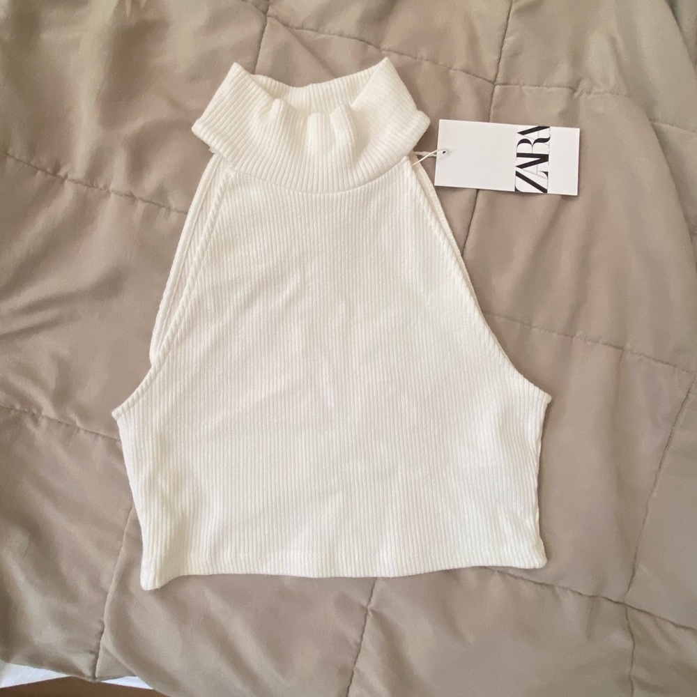Zara - white crop top - small